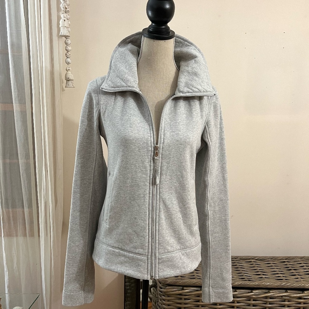 Lu Lu Lemon Double Zip Up Sweat Shirt / Jacket / Coat in Gray